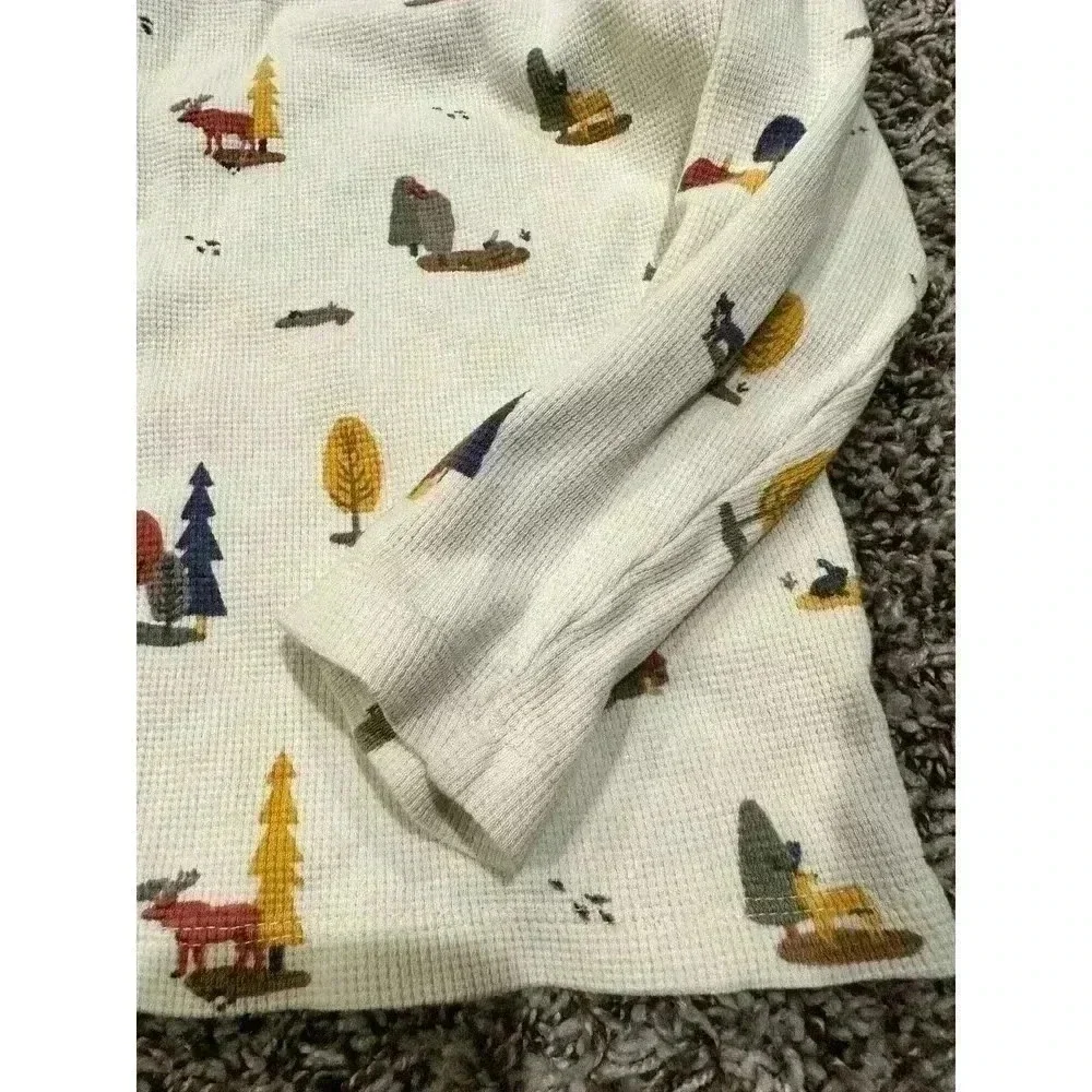 Hanna Andersson Thermal Henley Nature Woods Shirt Size 120